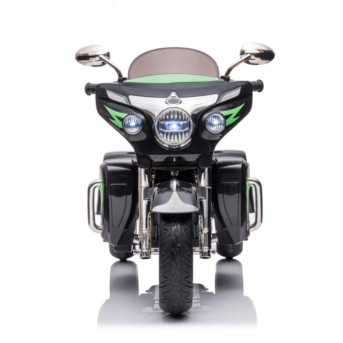 Front view of Tamco 12V Kids Electric Ride On Motorcycle - Black