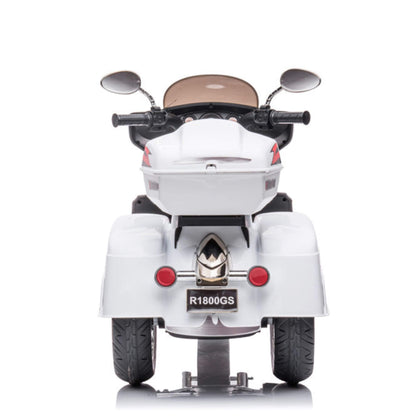 Back view of Tamco 12V Kids Electric Ride On Motorcycle - White