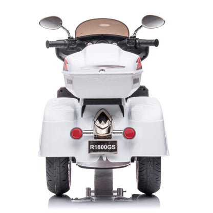 Back view of Tamco 12V Kids Electric Ride On Motorcycle - White