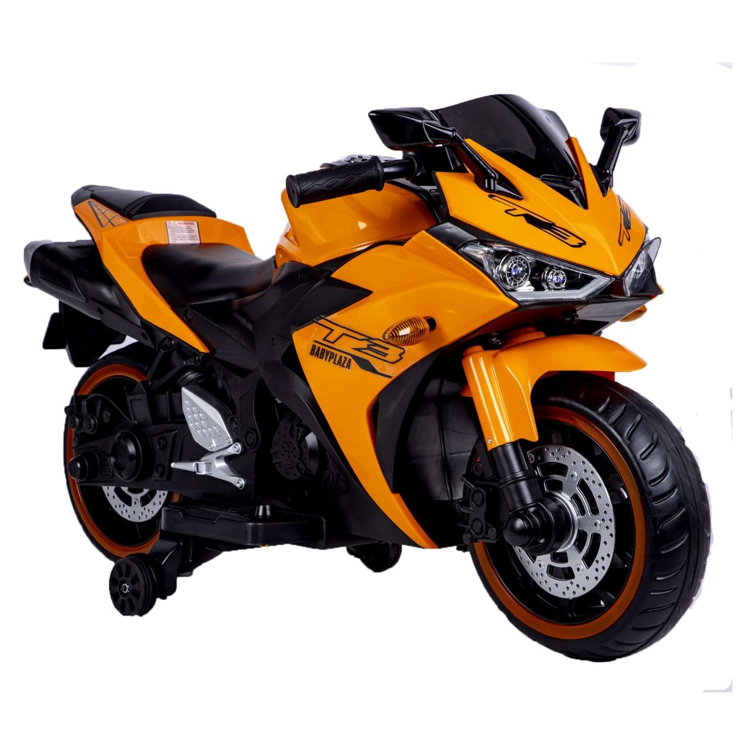 Tamco Kids 12V Motorcycle with Training Wheels - Orange