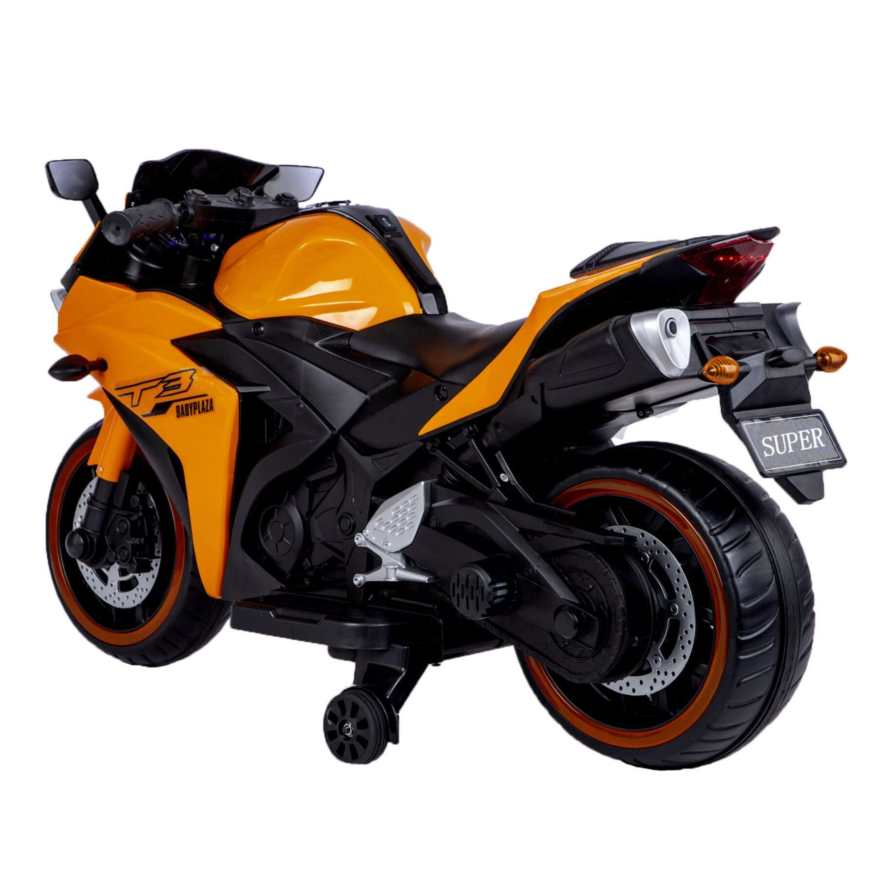 Tamco Kids 12V Motorcycle with Training Wheels - Orange