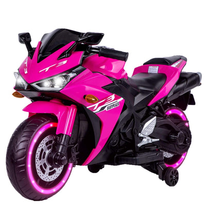 Tamco Kids 12V Motorcycle with Training Wheels - Pink