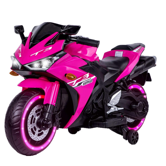 Tamco Kids 12V Motorcycle with Training Wheels - Pink