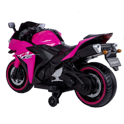 Tamco Kids 12V Motorcycle with Training Wheels - Pink