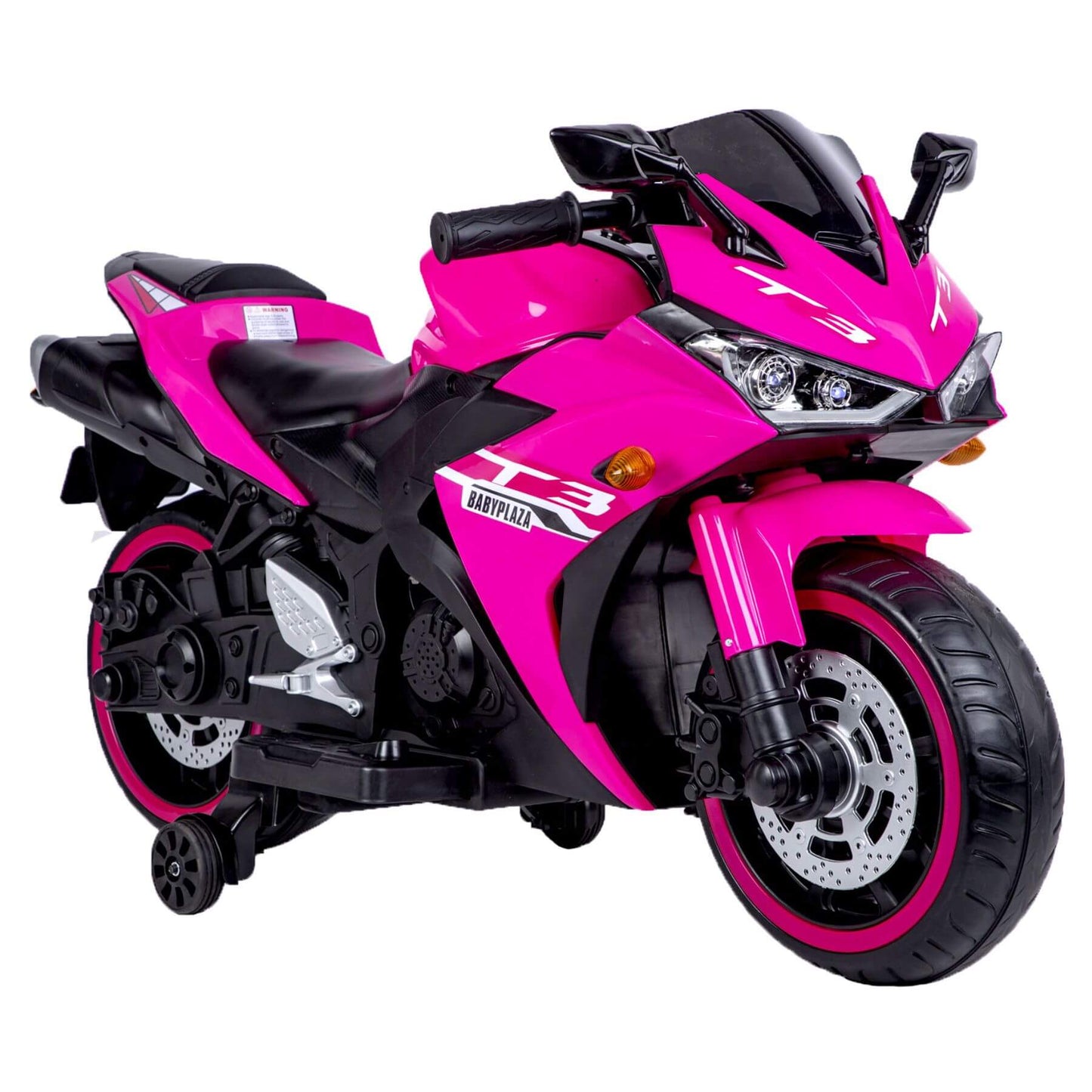 Tamco Kids 12V Motorcycle with Training Wheels - Pink