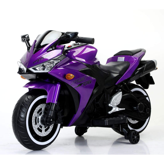 Tamco Kids 12V Motorcycle with Training Wheels - Purple