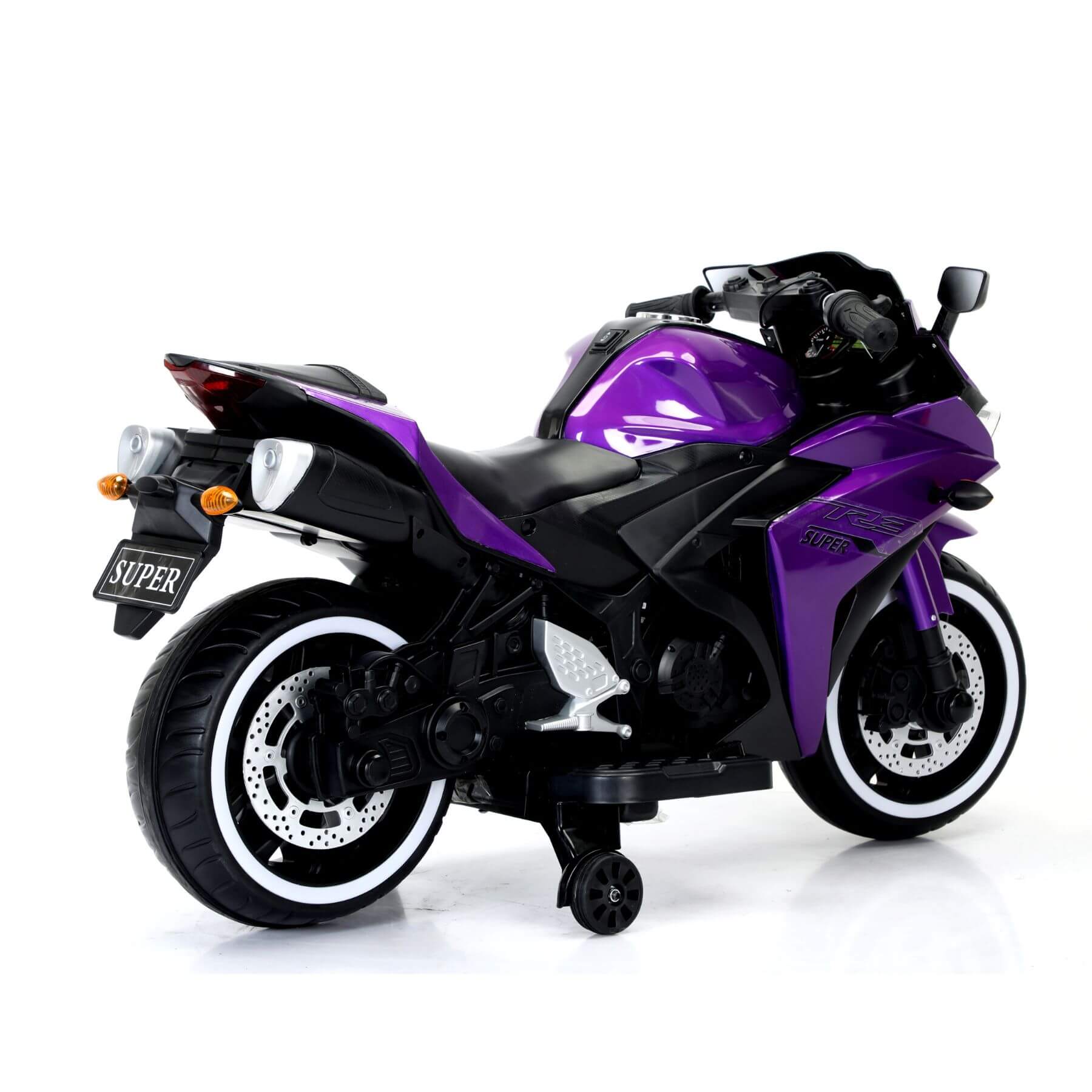 Tamco Kids 12V Motorcycle with Training Wheels - Purple