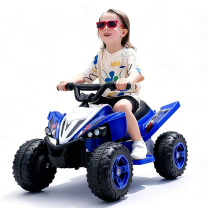 Child riding Tamco Kids Dual Motor Electric Ride On Toy - Blue