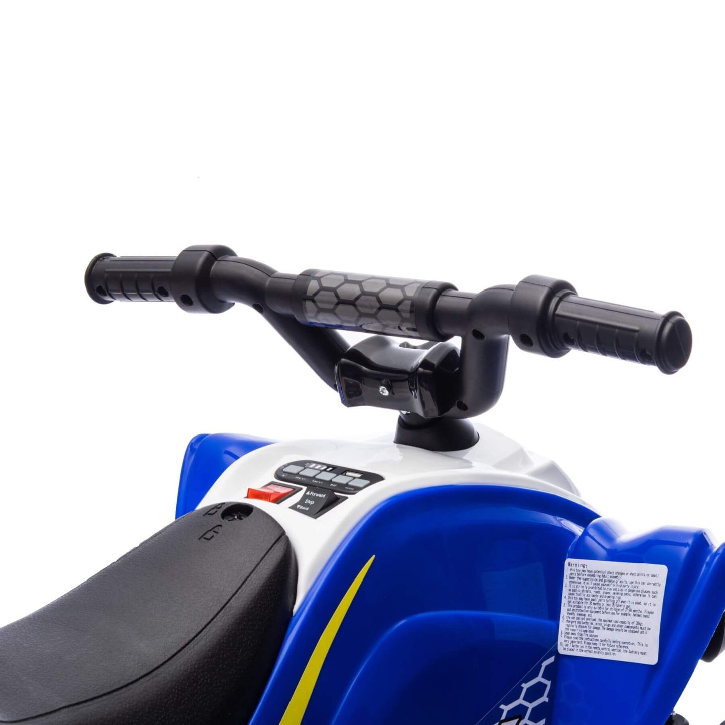 Close-up of Tamco Kids Dual Motor Electric Ride On Toy - Blue
