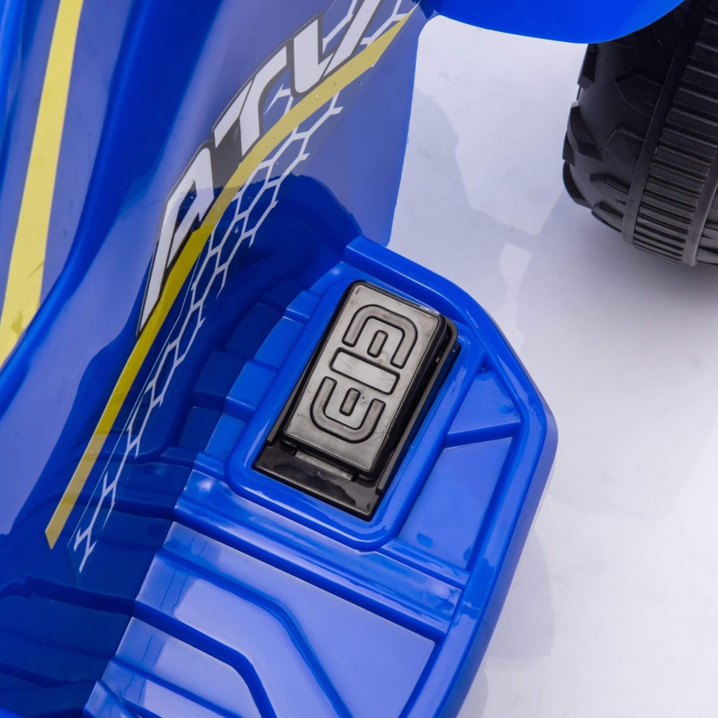 Close-up of Tamco Kids Dual Motor Electric Ride On Toy - Blue