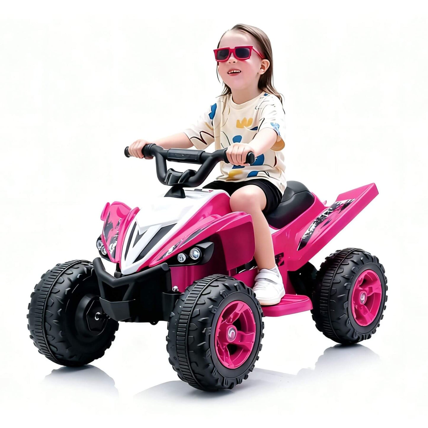 Child riding Tamco Kids Dual Motor Electric Ride On Toy - Pink