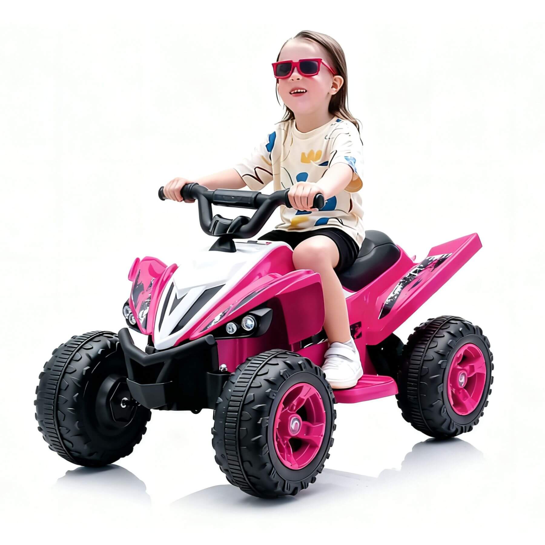 Child riding Tamco Kids Dual Motor Electric Ride On Toy - Pink