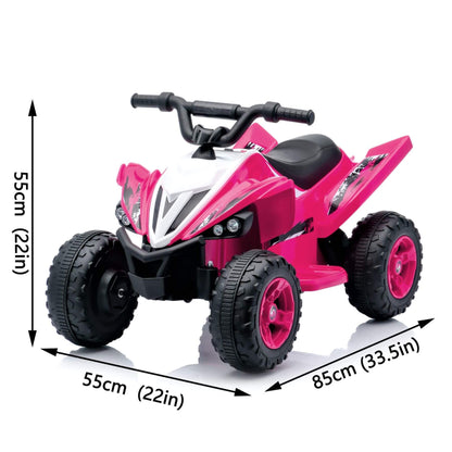 Tamco Kids Dual Motor Electric Ride On Toy - Pink with measurements on a white background