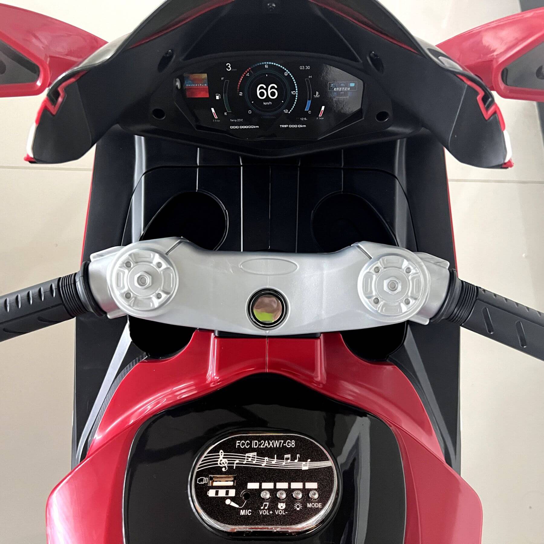 Close-up of Tamco 6V Kids Electric Motorcycle - Red