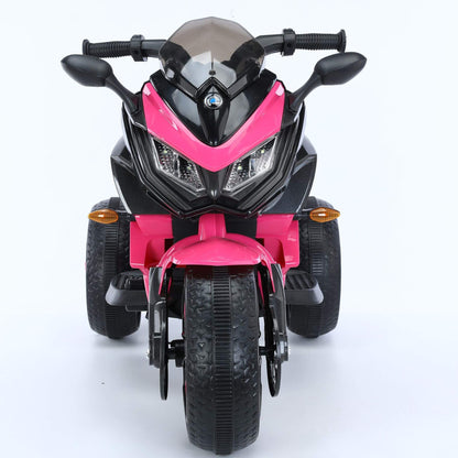 Front view of Tamco Kids Motorcycle Ride-On 3-Wheels Battery Powered Motorbike, Pink