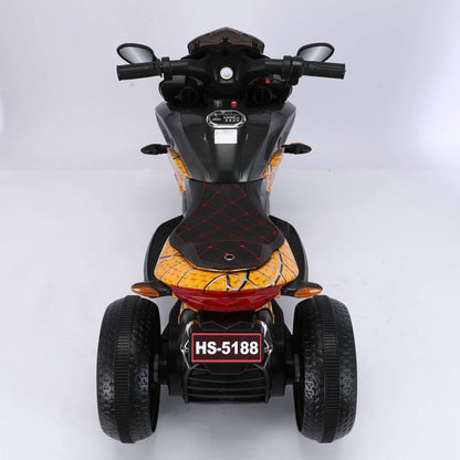 Back view of Tamco Kids Motorcycle Ride-On 3-Wheels Motorbike - Yellow