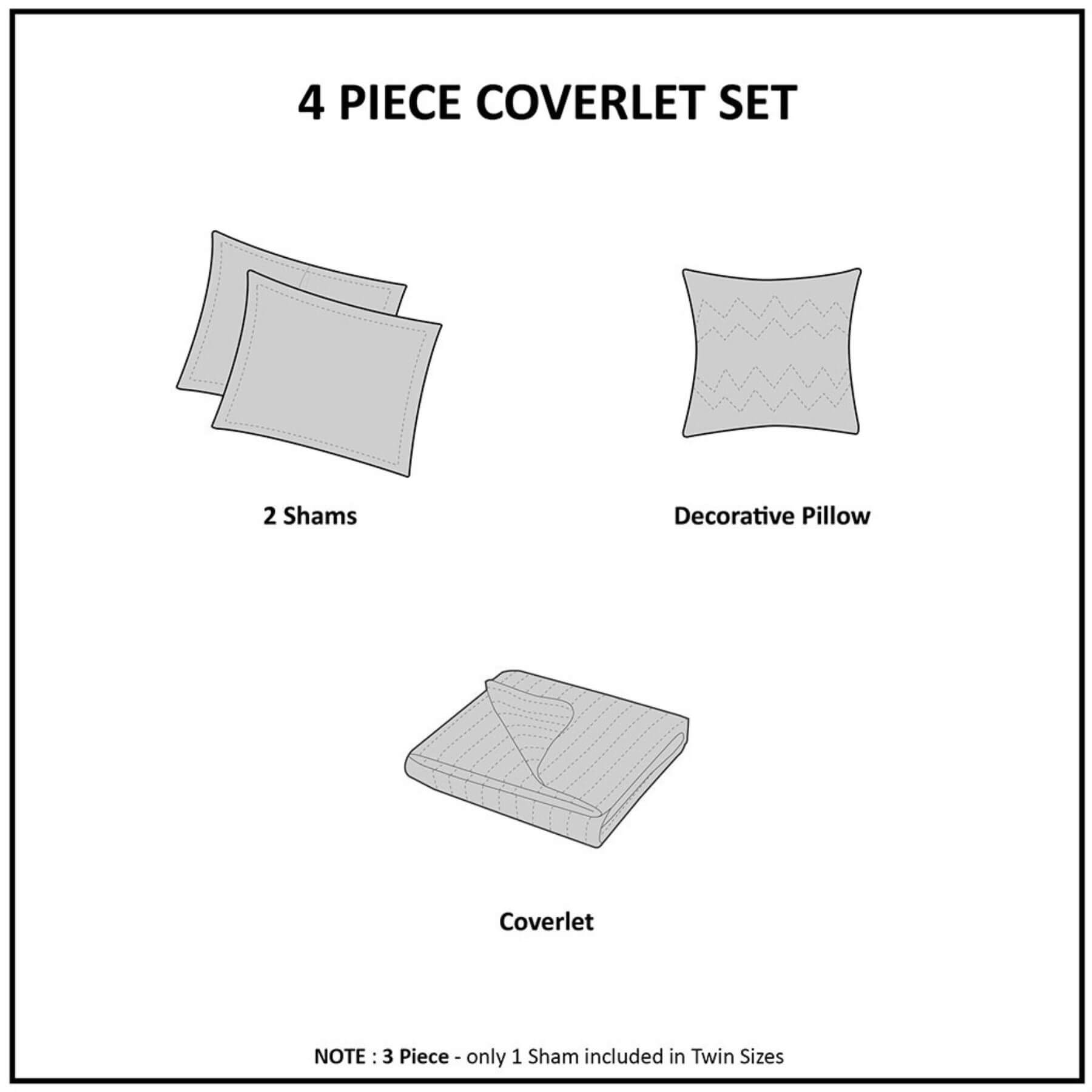 4 Piece Coverlet Set