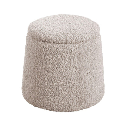 Chapel Hill Tara Round Storage Ottoman Beige