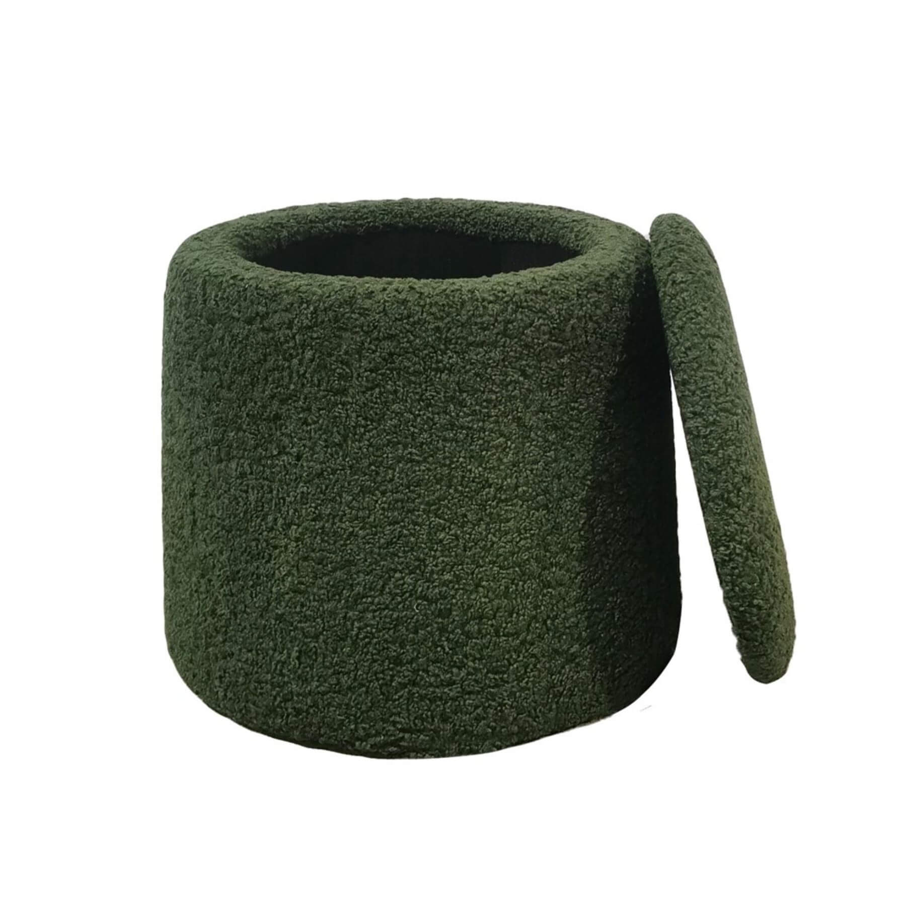 Chapel Hill Tara Round Storage Ottoman Green w/ Lid Off