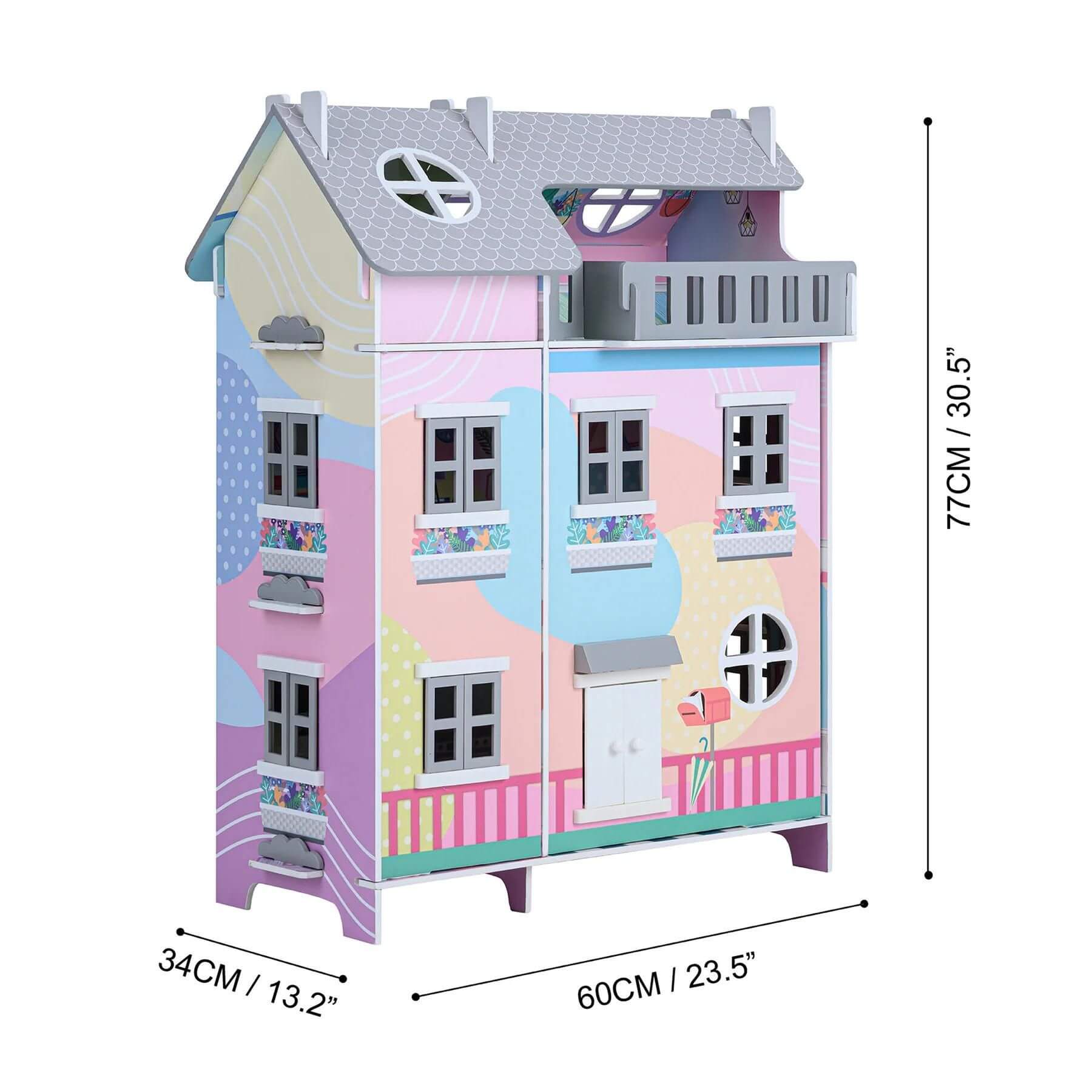 Teamson Kids Sunroom Dollhouse with 11 Accessories Multicolor