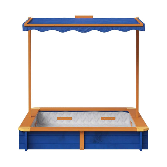 Teamson Kids 4' Square Solid Wood Sandbox