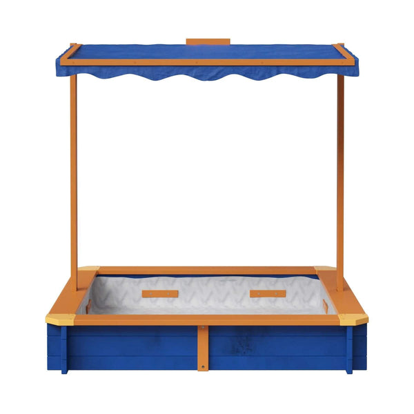 Teamson Kids 4' Square Solid Wood Sandbox