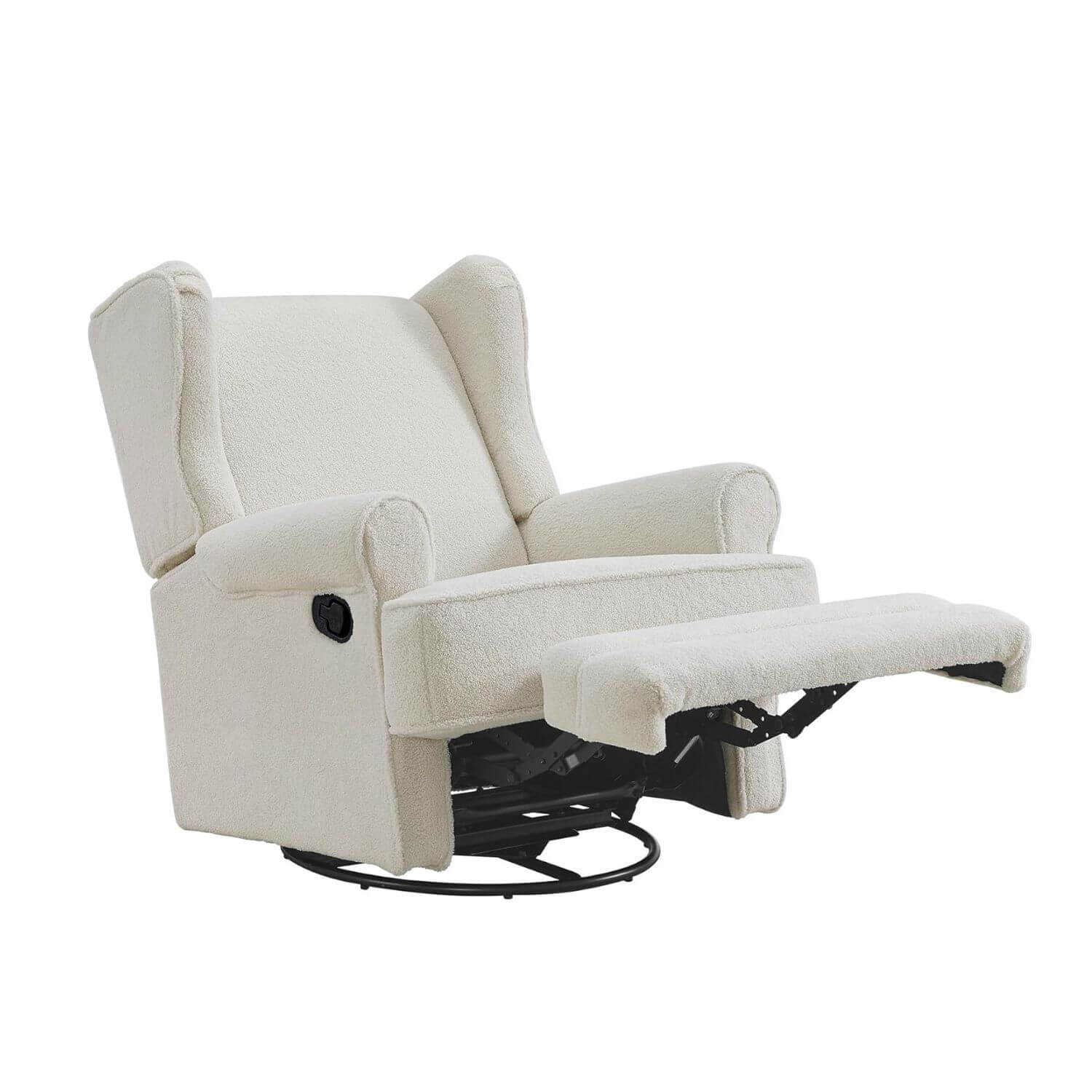 Oxford Baby Teegan Nursery Swivel Rocker Recliner Chair Boucle White - Open