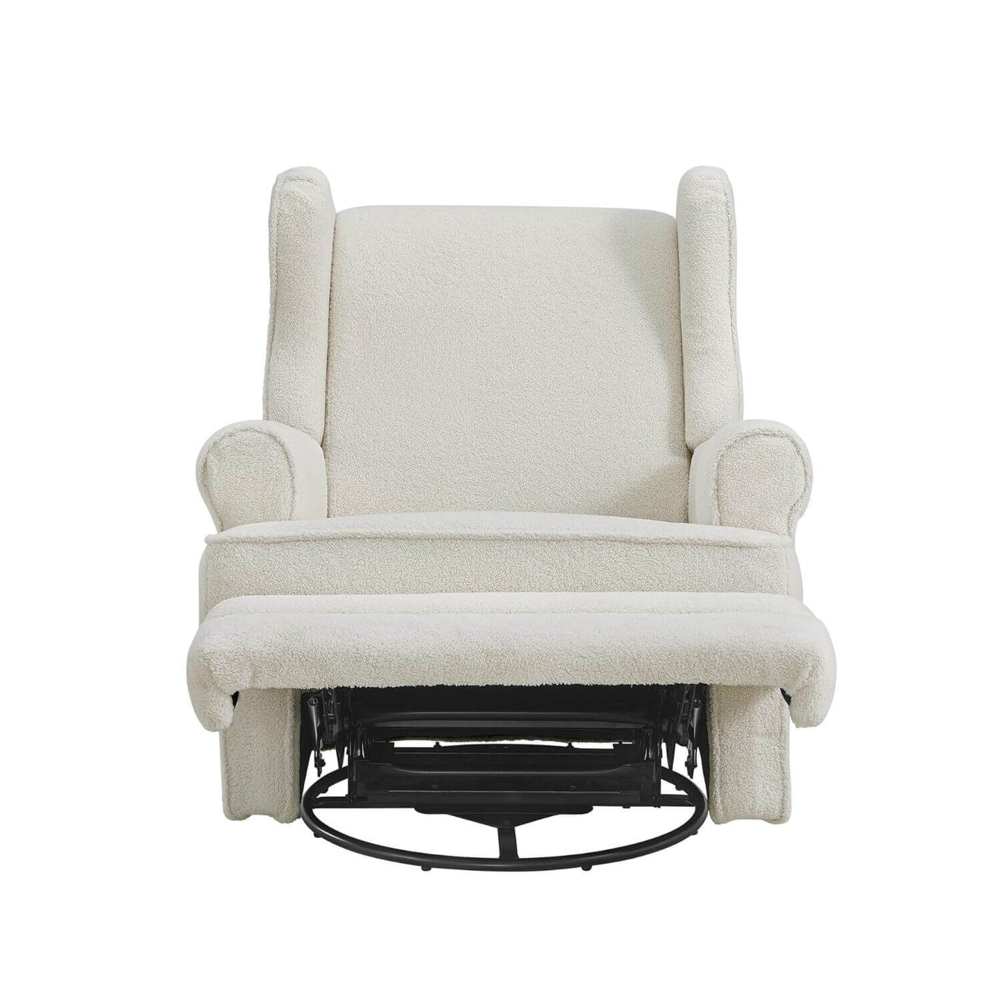 Oxford Baby Teegan Nursery Swivel Rocker Recliner Chair Boucle White - Front Open