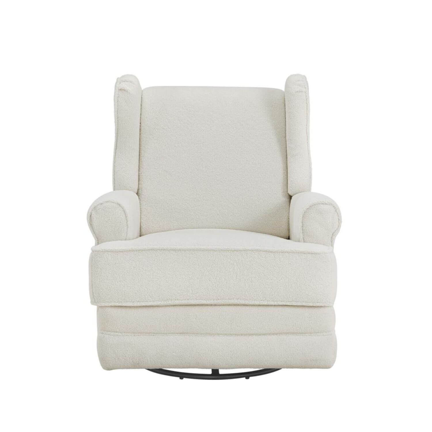 Oxford Baby Teegan Nursery Swivel Rocker Recliner Chair Boucle White - Front View