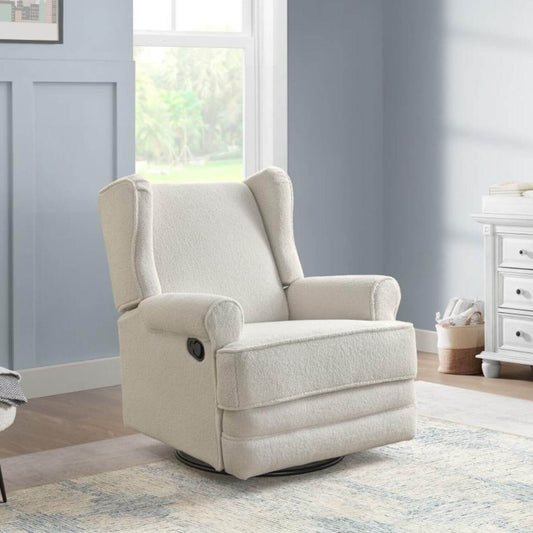Oxford Baby Teegan Nursery Swivel Rocker Recliner Chair Boucle White - Lifestyle
