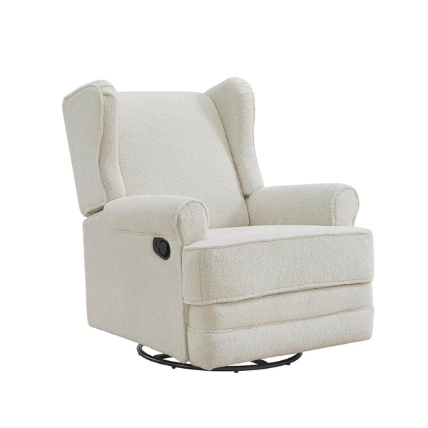 Oxford Baby Teegan Nursery Swivel Rocker Recliner Chair Boucle White