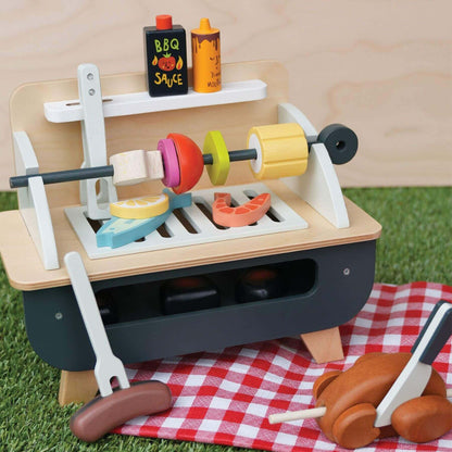 Tender Leaf Barbeque Play Set on a grassy surface with a checkered blanket