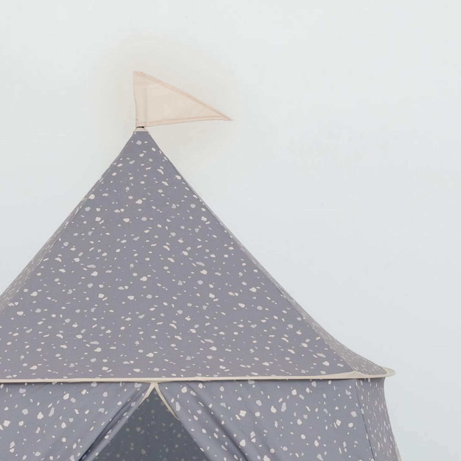 Close-up of Toki Kids Terrazzo Slate Play Tent