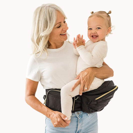 The Tushbaby Hip Carrier - Black/Gold