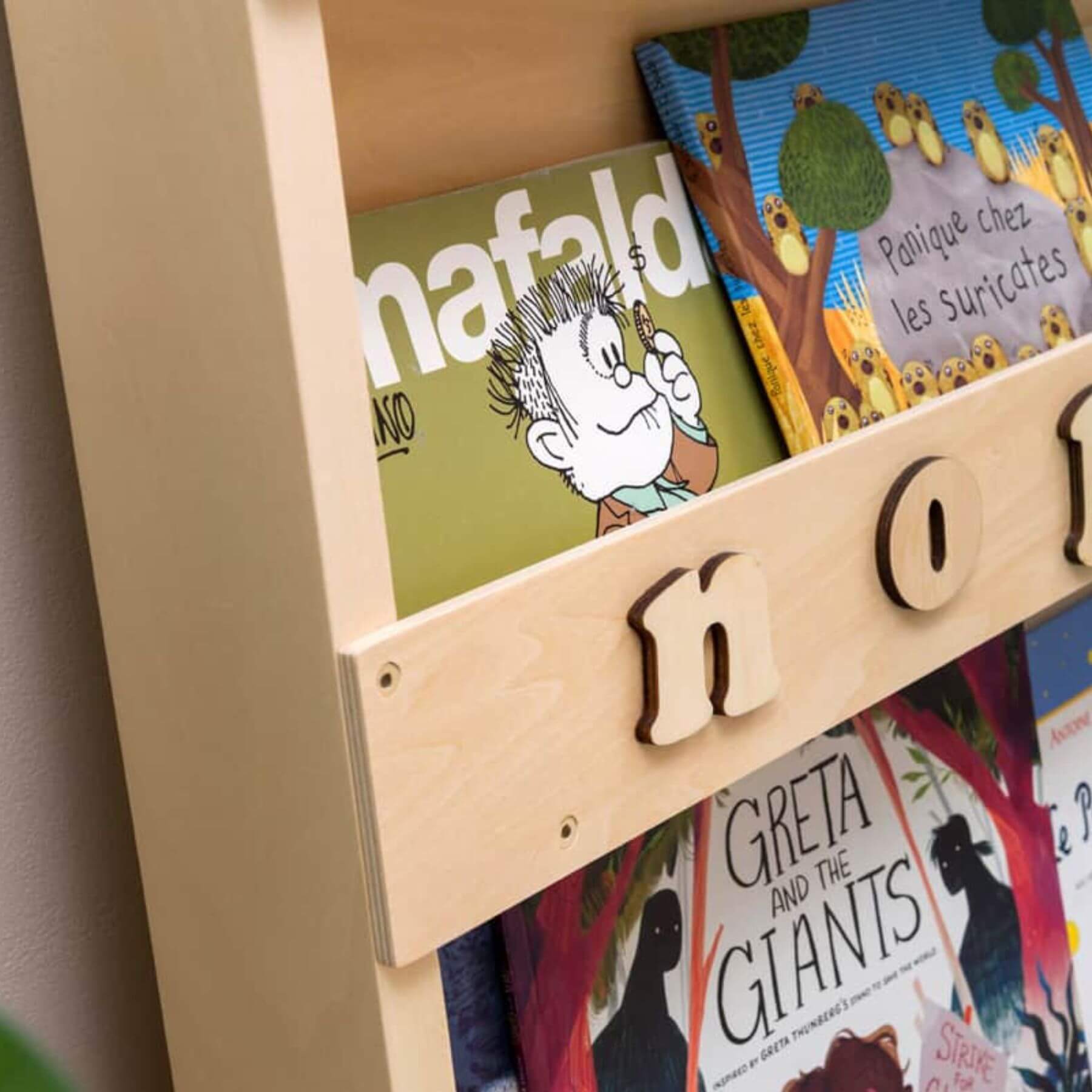 Tidy Books Bookcase With Alphabet Natural with Natural letters - Detail