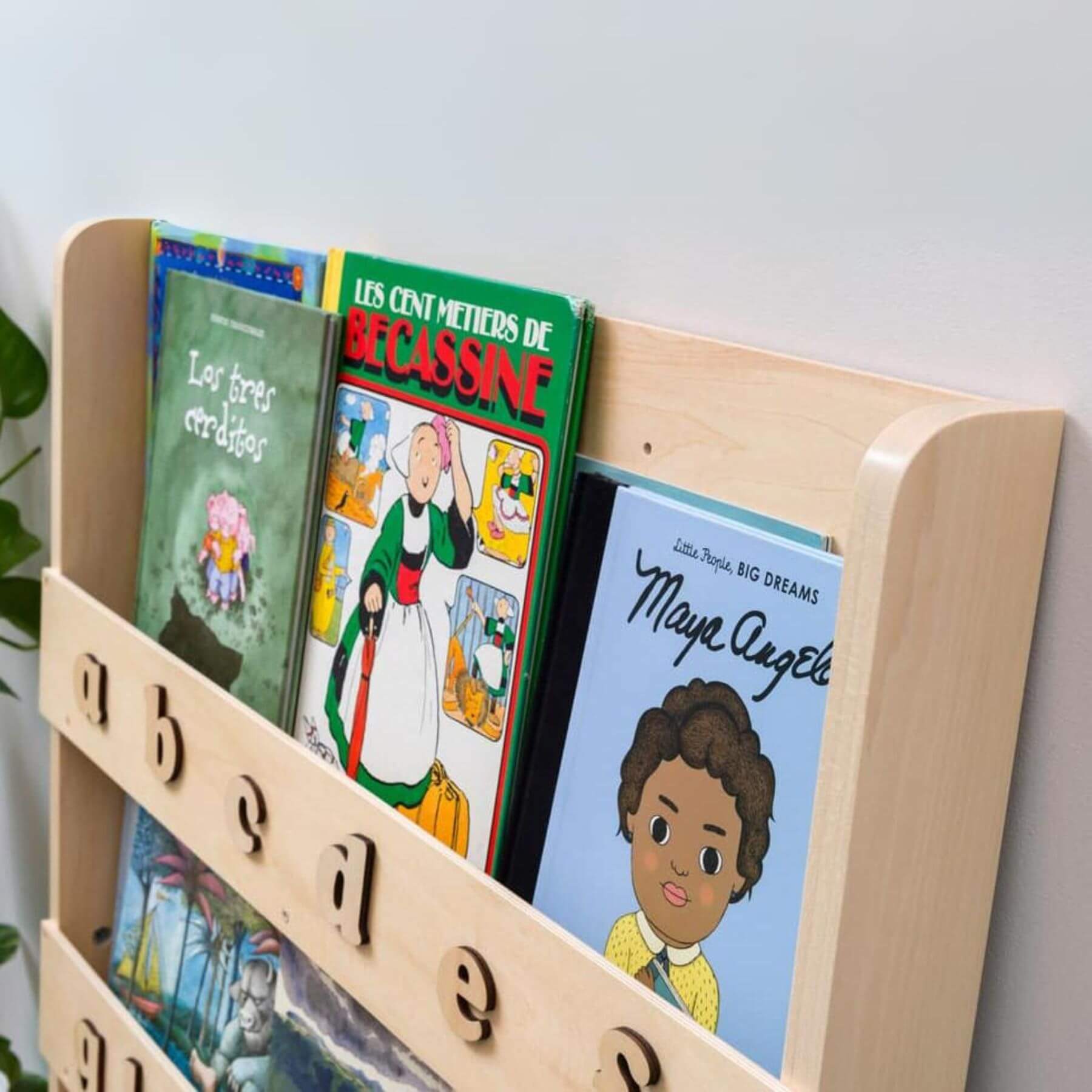 Tidy Books Bookcase With Alphabet Natural with Natural letters - Detail