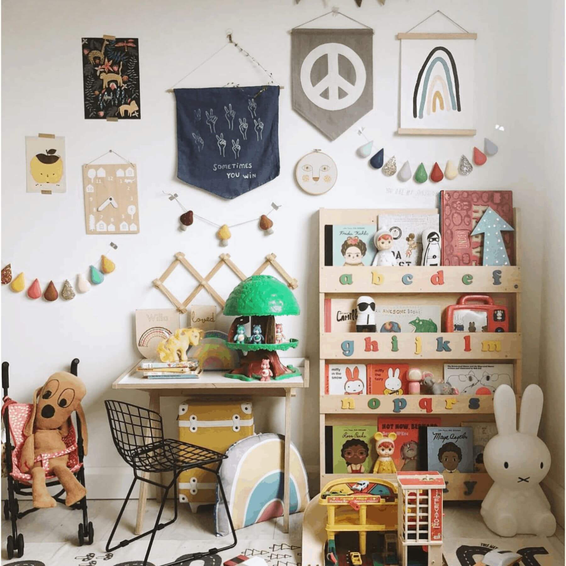 Tidy Books Bookcase With Alphabet Natural with Rainbow letters - Lifestyle