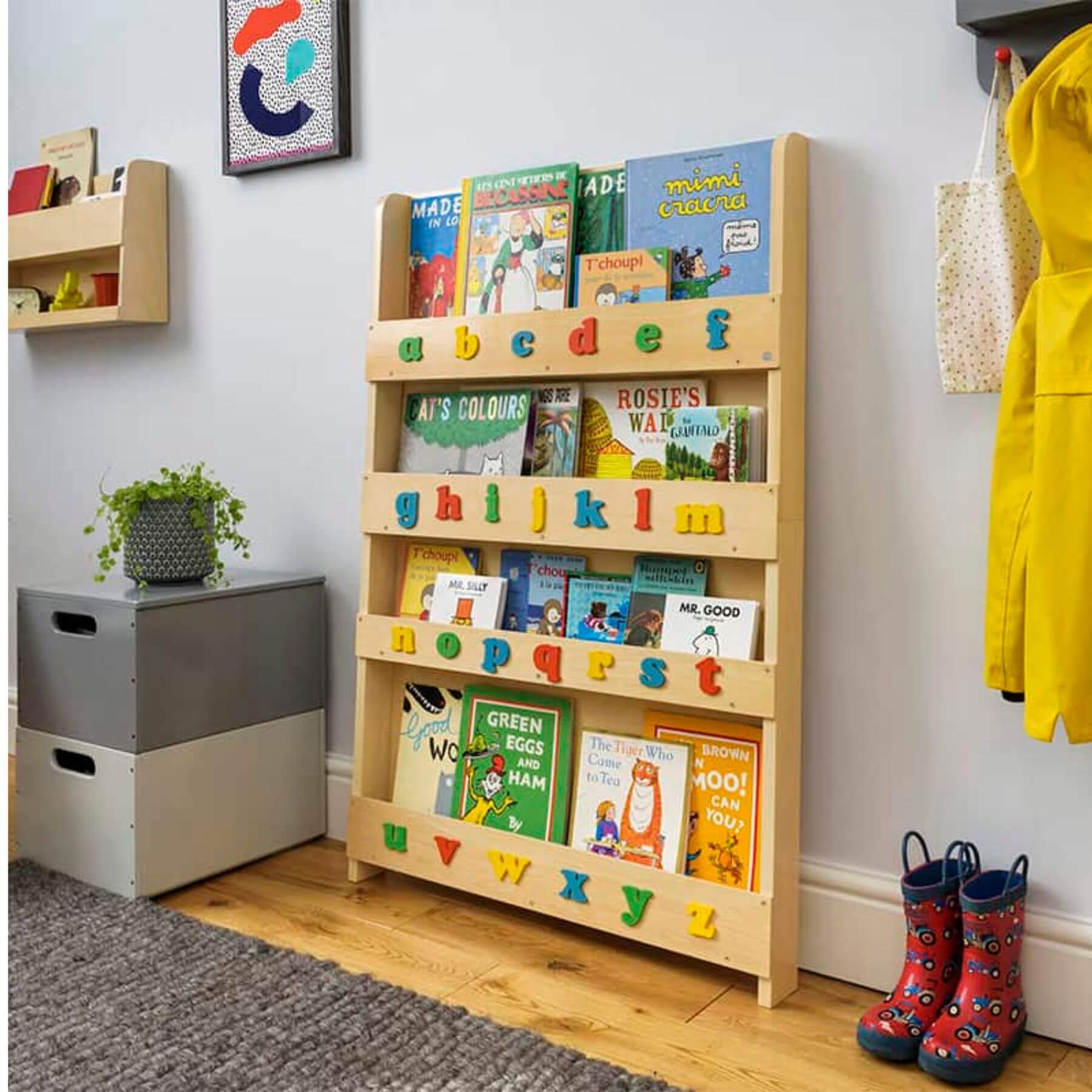 Tidy Books Bookcase With Alphabet Natural with Rainbow letters - Lifestyle