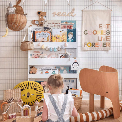 Tidy Books Bookcase With No Alphabet White - Lifestyle