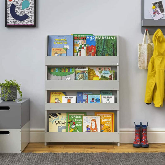 Tidy Books Bookcase With No Alphabet Pale Grey