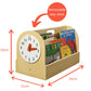 Tidy Books Clock Design Kids Book Storage Box Natural - Dimensions