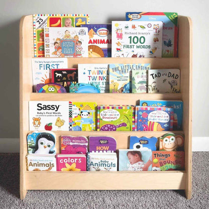RAD Children's Furniture Tiered Montessori Bookshelf w/ Books