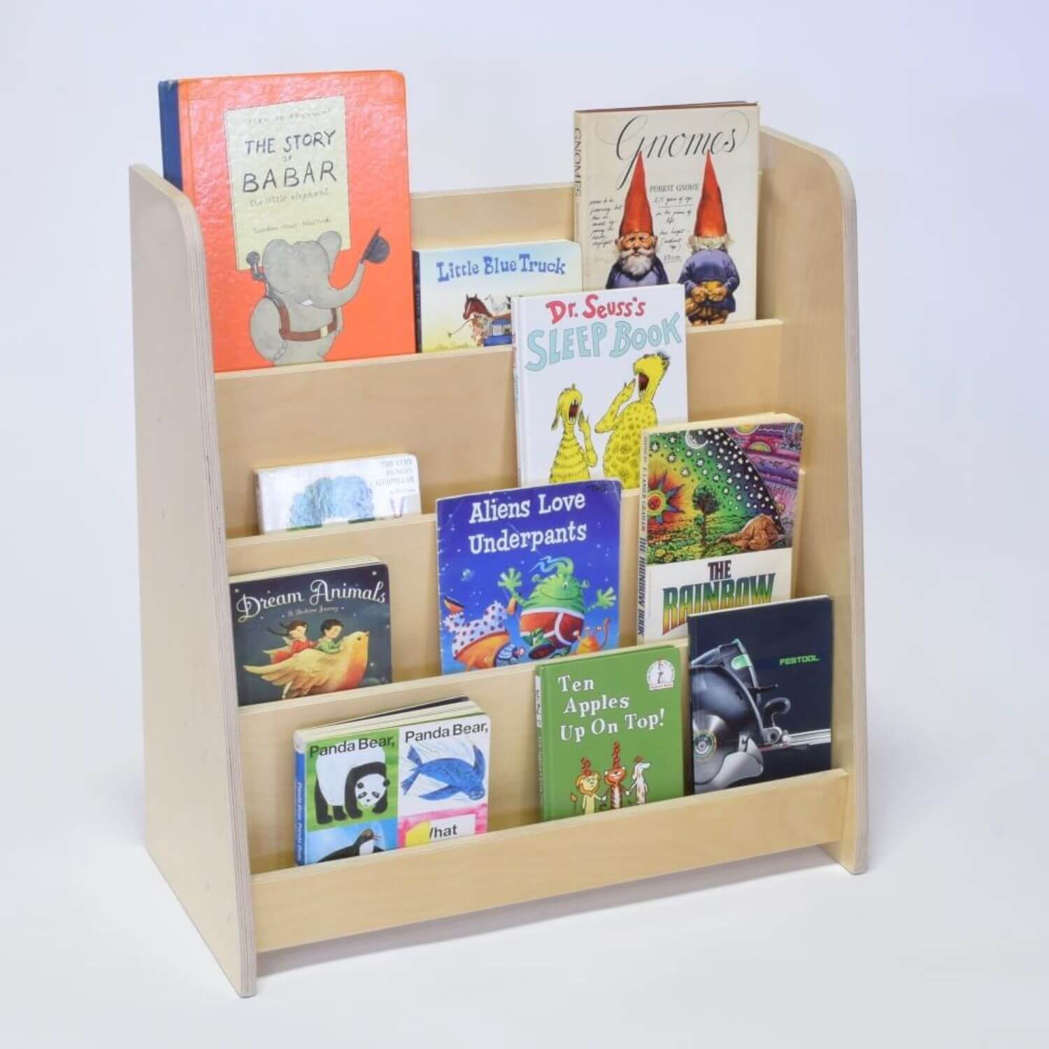 RAD Children's Furniture Tiered Montessori Bookshelf w/ Books