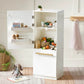 Tiny Land® Cabinet Play Fridge with open door displaying various items in a room.