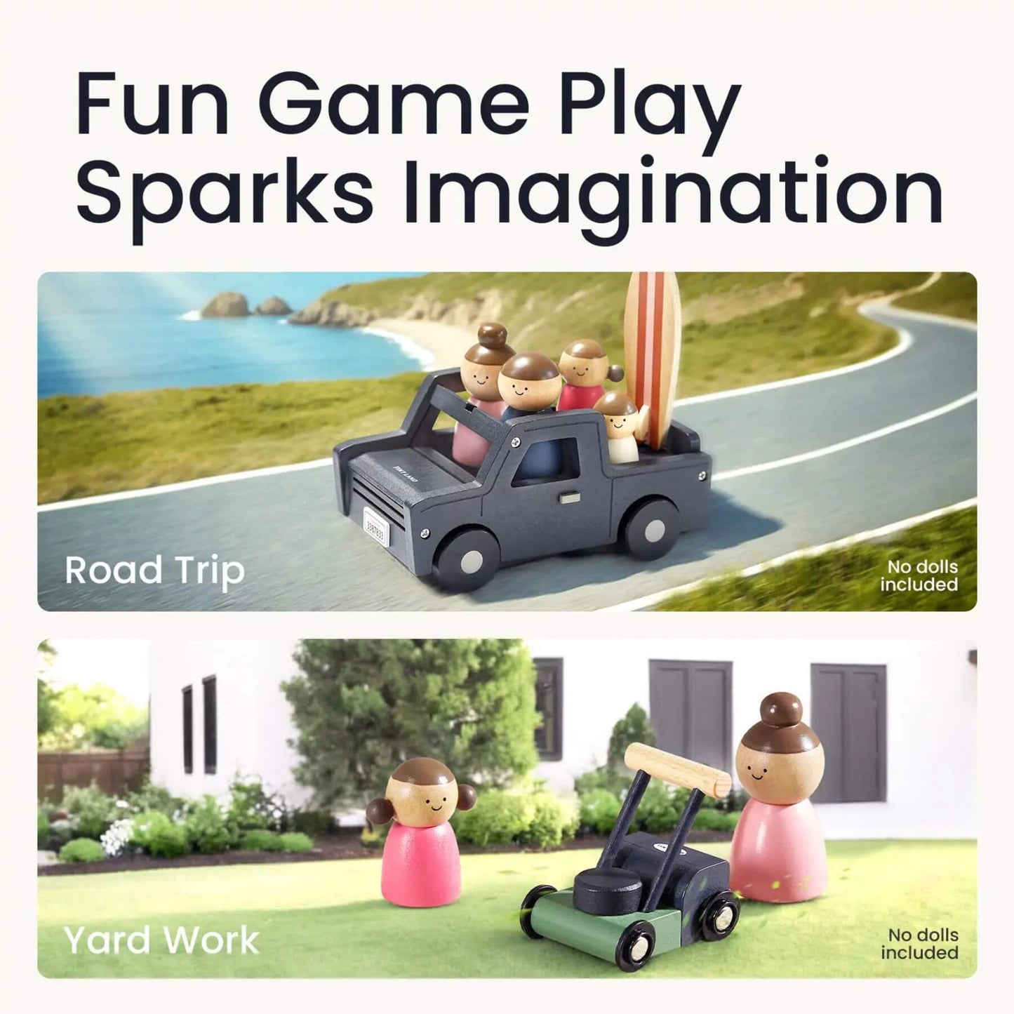 Details of Tiny Land® Wooden Dollhouse - Garage