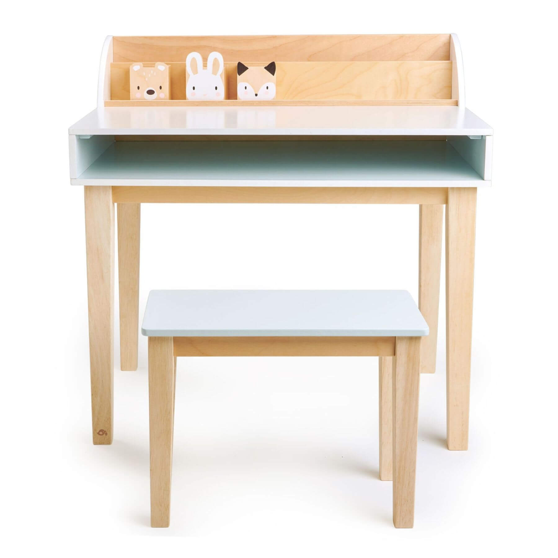 Tender Leaf Desk and Chair on a white background.