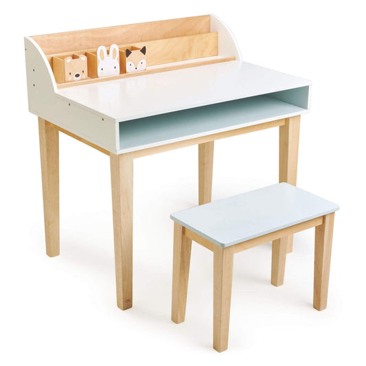 Tender Leaf Desk and Chair on a white background