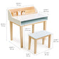 Tender Leaf Desk and Chair with dimensions labeled on a white background