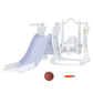 Qaba Toddler Swing and Slide Set with Basketball Hoop, Space Theme, Gray