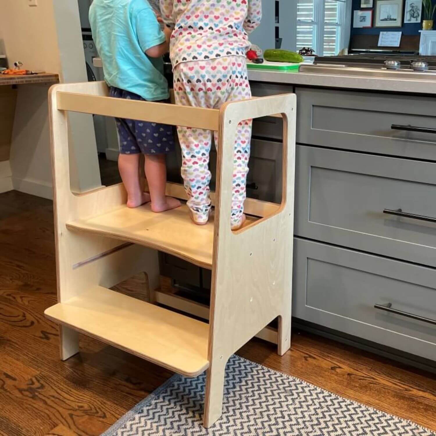 Kids Standing on RAD Children's Furniture Toddler Tower